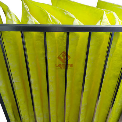 Filtri saltati dal purificatore dell'aria del sintetico 595mm della colata, giallo del filtro a sacco F7