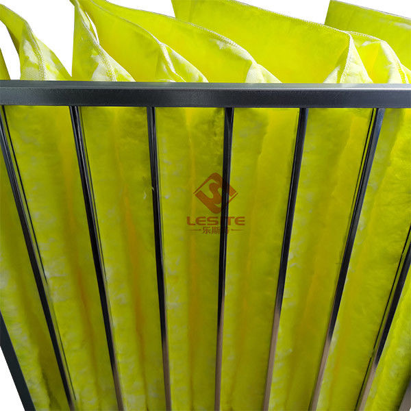 Filtri saltati dal purificatore dell'aria del sintetico 595mm della colata, giallo del filtro a sacco F7